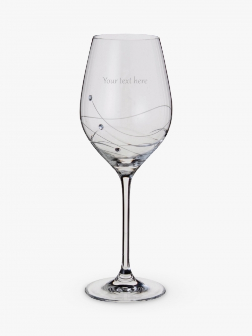 Dartington Crystal Personalised Glitz Wine Glass (Single), Gabriola Font