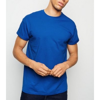 Bright Blue Roll Sleeve T-Shirt