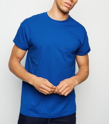 Bright Blue Roll Sleeve T-Shirt