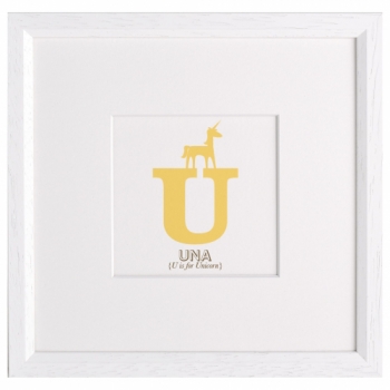 Letterfest Children's Name Animal Alphabet Framed Print, U - Unicorn