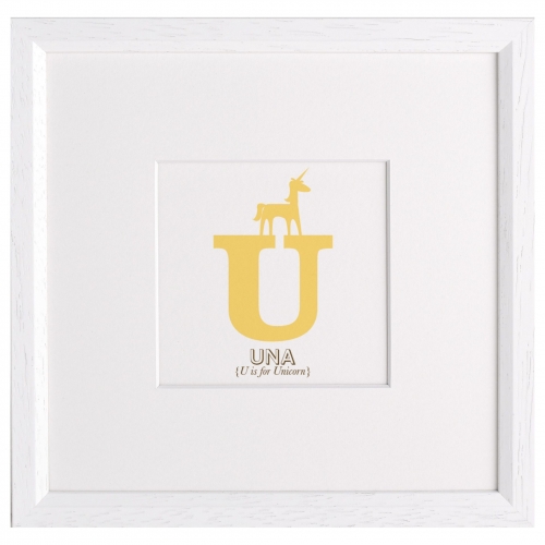 Letterfest Children's Name Animal Alphabet Framed Print, U - Unicorn