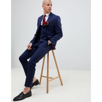 River Island wedding skinny fit suit trousers in navy