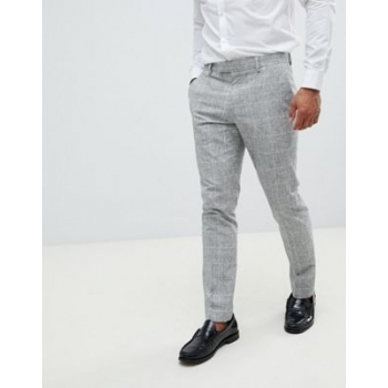 River Island wedding skinny suit trousers in light grey