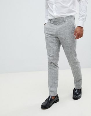 River Island wedding skinny suit trousers in light grey