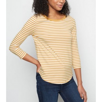 Mustard Stripe 3/4 Sleeve T-Shirt