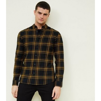 Yellow Check Long Sleeve Cotton Shirt