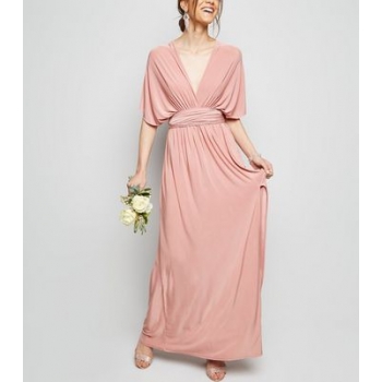 Pale Pink Multiway Side Split Maxi Dress