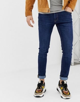 Jack & Jones skinny fit jeans in mid blue wash