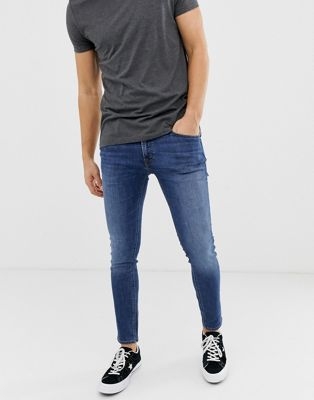 Jack & Jones skinny fit jeans in mid blue