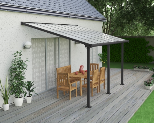 Palram-Canopia 3x4.25m Olympia Veranda Patio Cover Grey - Clear