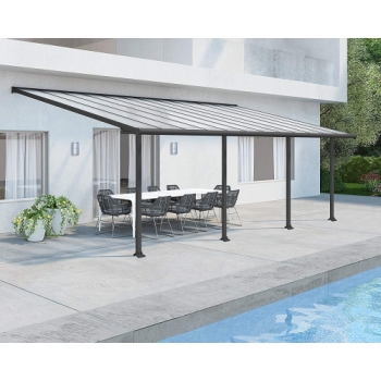 Palram-Canopia 3x6.1m Olympia Veranda Patio Cover Grey - Clear