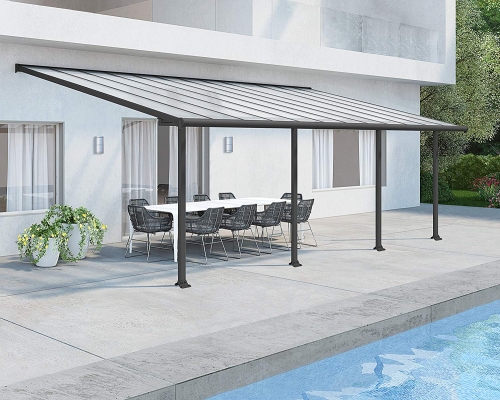 Palram-Canopia 3x6.1m Olympia Veranda Patio Cover Grey - Clear