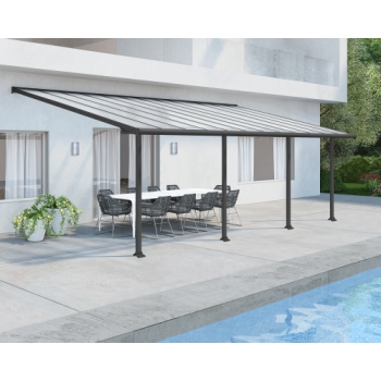 Palram-Canopia 3x7.3m Olympia Veranda Patio Cover Grey - Clear