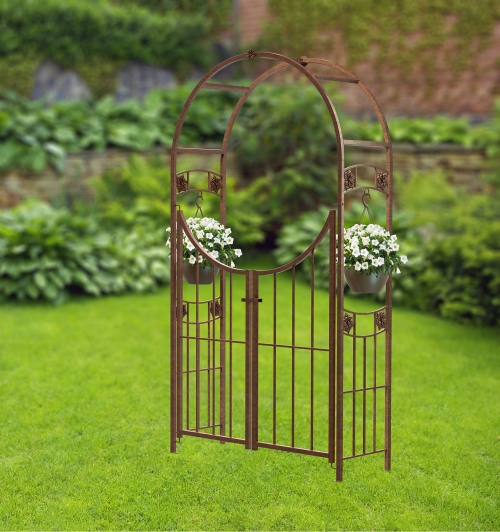 Panacea Rosette Round Top Arch (Rust)