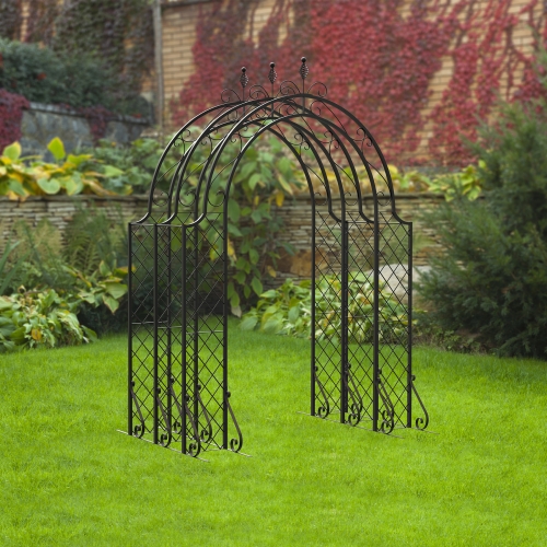 Panacea 3 Section Lattice Arbour with Connecting Pieces (Black)