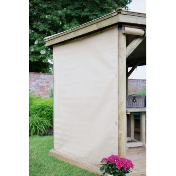 Forest Garden 3.5m Square Wooden Gazebo Curtains - Cream