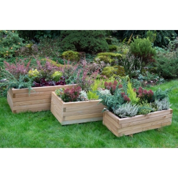 Forest Garden Durham Rectangular Planter (Set of 3)