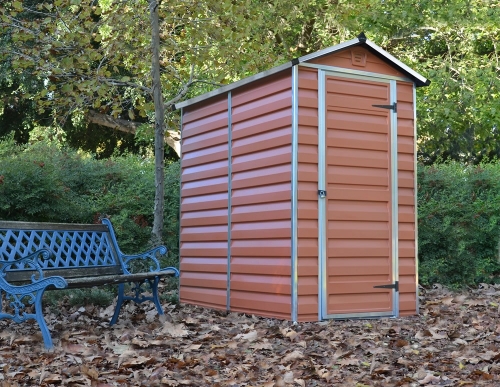 Palram-Canopia 4x6 Skylight Polycarbonate Shed (Amber)