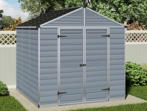 Palram-Canopia 8x8 Skylight Polycarbonate Shed (Grey)