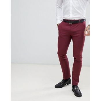 Twisted Tailor super skinny suit trouser in burgundy