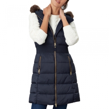 Joules Womens Avebury Long Length Padded Bodywarmer Gilet UK Size 14- Chest 39.5' (100cm)